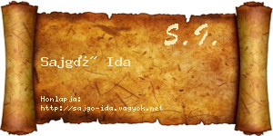 Sajgó Ida névjegykártya