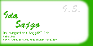 ida sajgo business card